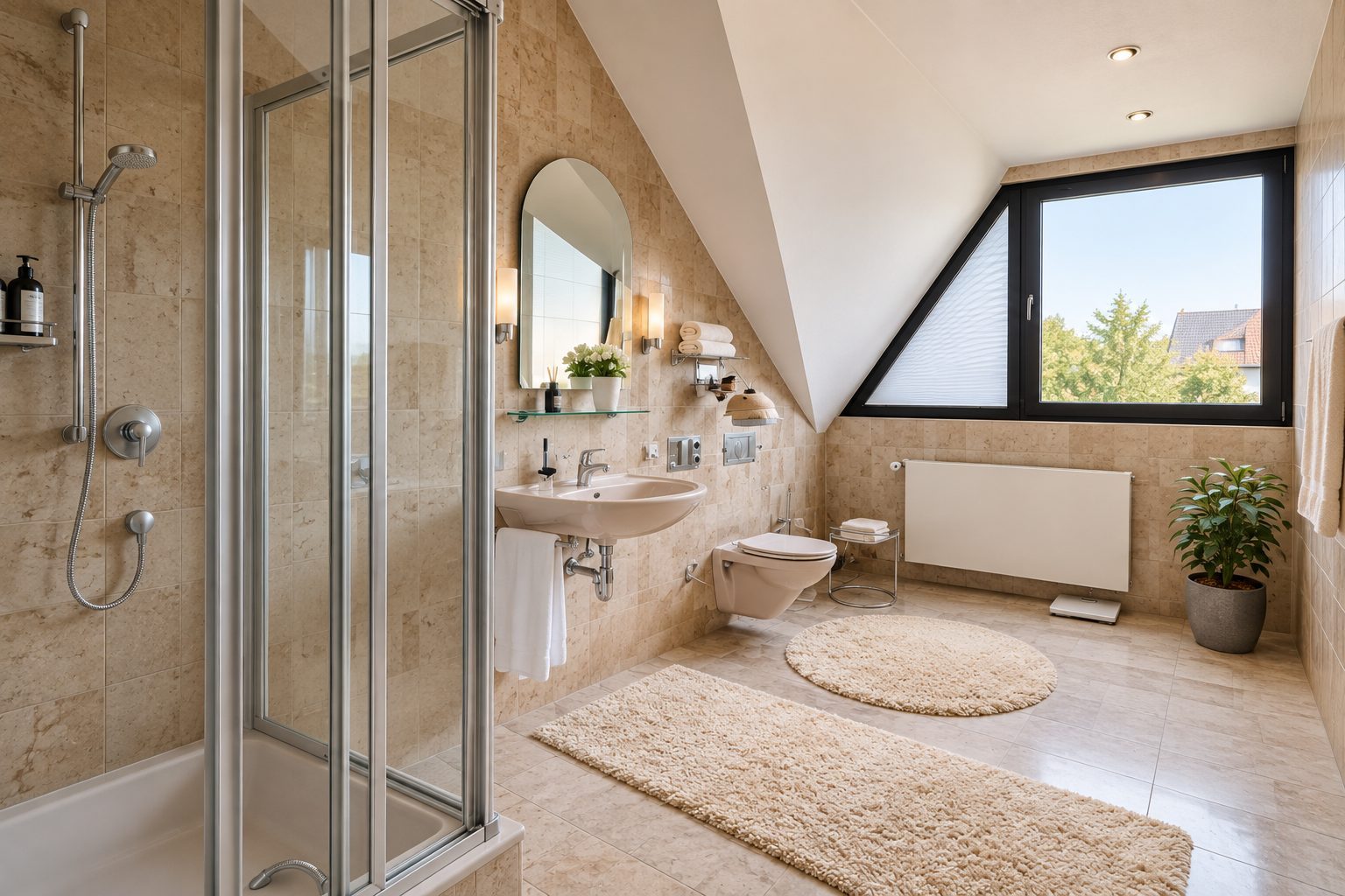 Luxusbadezimmer mit Dusche