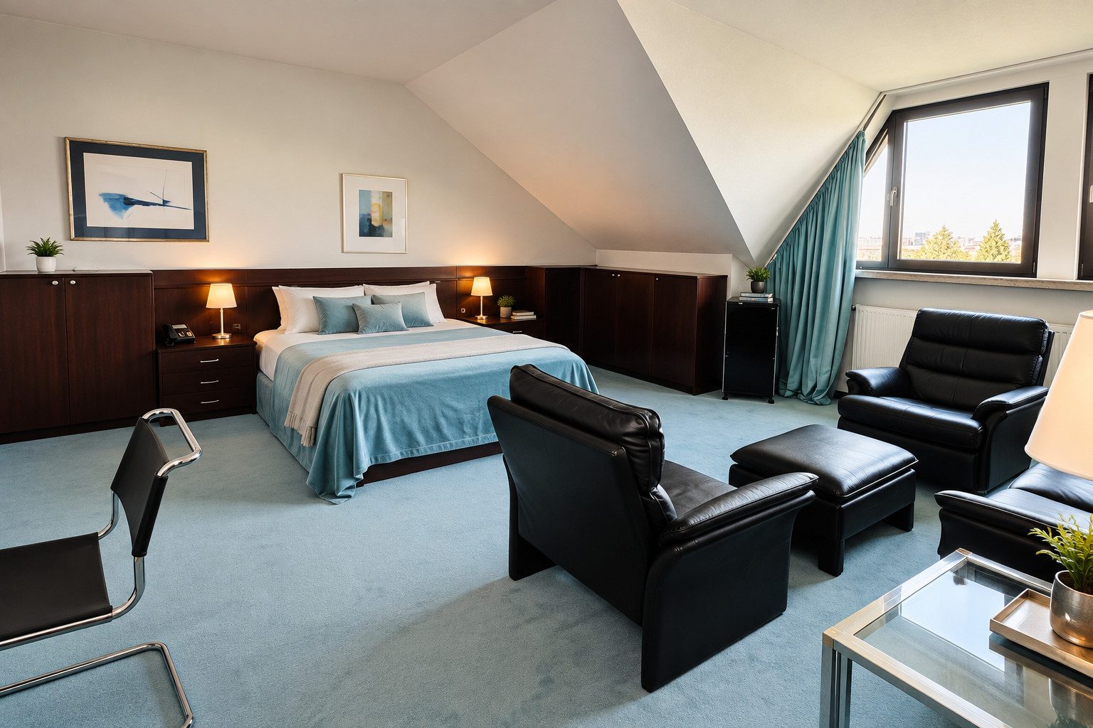 Luxus-Schlafzimmer mit Lounge
